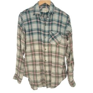 Current‎ Elliott Ombré Fade Plaid button down shirt